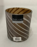 Parlane Diagonal Lines Design Glass Tea Light Votive Holder Medium