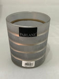 Parlane Horizontal Lines Design Glass Tea Light Votive Holder Medium