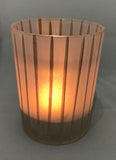 Parlane Vertical Lines Design Glass Tea Light Votive Holder Large