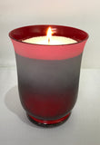 Parlane Red Hurricane Lamp With Frosted Detail Small