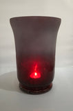 Parlane Red Hurricane Lamp With Frosted Detail Large